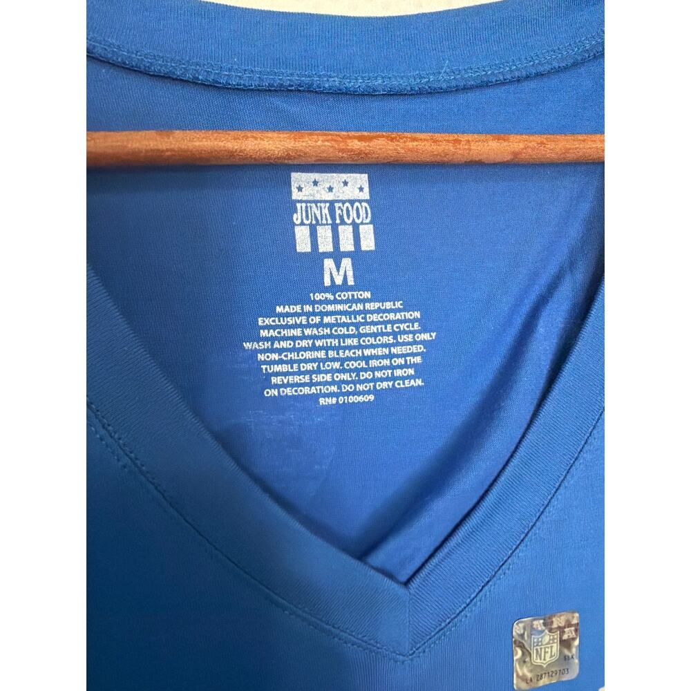 Indianapolis Colts NFL Long Sleeve V Neck T Shirt Blue Women M 100% Cotton NWOT - Picture 5 of 8